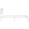 Stella Homewares Metal Bed Frame without Mattress with Headboard White 90x190 cm