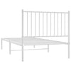 Stella Homewares Metal Bed Frame without Mattress with Headboard White 90x190 cm