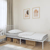 Stella Homewares Metal Bed Frame without Mattress with Headboard White 107x203 cm King Single