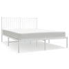 Stella Homewares Metal Bed Frame without Mattress with Headboard White 135x190 cm