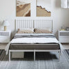 Stella Homewares Metal Bed Frame without Mattress with Headboard White 135x190 cm
