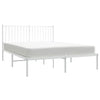 Stella Homewares Metal Bed Frame without Mattress with Headboard White 135x190 cm