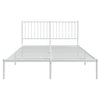 Stella Homewares Metal Bed Frame without Mattress with Headboard White 135x190 cm
