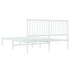 Stella Homewares Metal Bed Frame without Mattress with Headboard White 135x190 cm