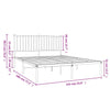Stella Homewares Metal Bed Frame without Mattress with Headboard White 135x190 cm