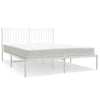 Stella Homewares Metal Bed Frame without Mattress with Headboard White 150x200 cm