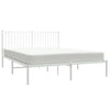 Stella Homewares Metal Bed Frame without Mattress with Headboard White 150x200 cm