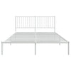 Stella Homewares Metal Bed Frame without Mattress with Headboard White 150x200 cm