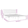Stella Homewares Metal Bed Frame without Mattress with Headboard White 150x200 cm