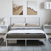Stella Homewares Metal Bed Frame without Mattress with Headboard White 150x200 cm