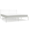 Stella Homewares Metal Bed Frame without Mattress with Headboard White 183x203 cm King