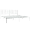 Stella Homewares Metal Bed Frame without Mattress with Headboard White 183x203 cm King