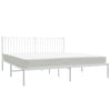 Stella Homewares Metal Bed Frame without Mattress with Headboard White 183x203 cm King