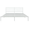 Stella Homewares Metal Bed Frame without Mattress with Headboard White 183x203 cm King