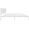 Stella Homewares Metal Bed Frame without Mattress with Headboard White 183x203 cm King