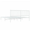 Stella Homewares Metal Bed Frame without Mattress with Headboard White 183x203 cm King