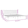 Stella Homewares Metal Bed Frame without Mattress with Headboard White 183x203 cm King