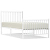 Stella Homewares Metal Bed Frame without Mattress with Footboard White 90x190 cm