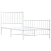 Stella Homewares Metal Bed Frame without Mattress with Footboard White 90x190 cm
