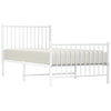 Stella Homewares Metal Bed Frame without Mattress with Footboard White 90x190 cm