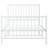 Stella Homewares Metal Bed Frame without Mattress with Footboard White 90x190 cm
