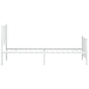 Stella Homewares Metal Bed Frame without Mattress with Footboard White 90x190 cm