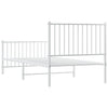 Stella Homewares Metal Bed Frame without Mattress with Footboard White 90x190 cm