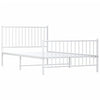 Stella Homewares Metal Bed Frame without Mattress with Footboard White 107x203 cm King Single
