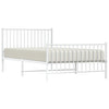 Stella Homewares Metal Bed Frame without Mattress with Footboard White 107x203 cm King Single