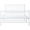 Stella Homewares Metal Bed Frame without Mattress with Footboard White 107x203 cm King Single