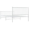 Stella Homewares Metal Bed Frame without Mattress with Footboard White 107x203 cm King Single