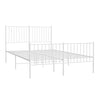 Stella Homewares Metal Bed Frame without Mattress with Footboard White 135x190 cm