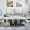 Stella Homewares Metal Bed Frame without Mattress with Footboard White 135x190 cm