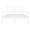 Stella Homewares Metal Bed Frame without Mattress with Footboard White 135x190 cm