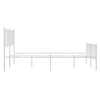 Stella Homewares Metal Bed Frame without Mattress with Footboard White 135x190 cm
