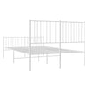 Stella Homewares Metal Bed Frame without Mattress with Footboard White 135x190 cm