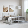 Stella Homewares Metal Bed Frame without Mattress with Footboard White 150x200 cm