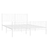 Stella Homewares Metal Bed Frame without Mattress with Footboard White 150x200 cm