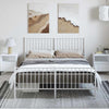 Stella Homewares Metal Bed Frame without Mattress with Footboard White 150x200 cm