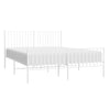 Stella Homewares Metal Bed Frame without Mattress with Footboard White 150x200 cm