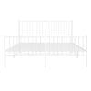 Stella Homewares Metal Bed Frame without Mattress with Footboard White 150x200 cm