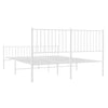 Stella Homewares Metal Bed Frame without Mattress with Footboard White 150x200 cm