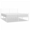 Stella Homewares Metal Bed Frame without Mattress with Footboard White 183x203 cm King