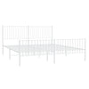 Stella Homewares Metal Bed Frame without Mattress with Footboard White 183x203 cm King