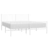 Stella Homewares Metal Bed Frame without Mattress with Footboard White 183x203 cm King