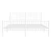 Stella Homewares Metal Bed Frame without Mattress with Footboard White 183x203 cm King