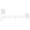 Stella Homewares Metal Bed Frame without Mattress with Footboard White 183x203 cm King