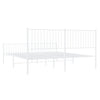 Stella Homewares Metal Bed Frame without Mattress with Footboard White 183x203 cm King