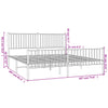 Stella Homewares Metal Bed Frame without Mattress with Footboard White 183x203 cm King