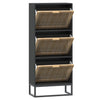 Stella Homewares Shoe Cabinet Black 52x25x120 cm Engineered Wood
